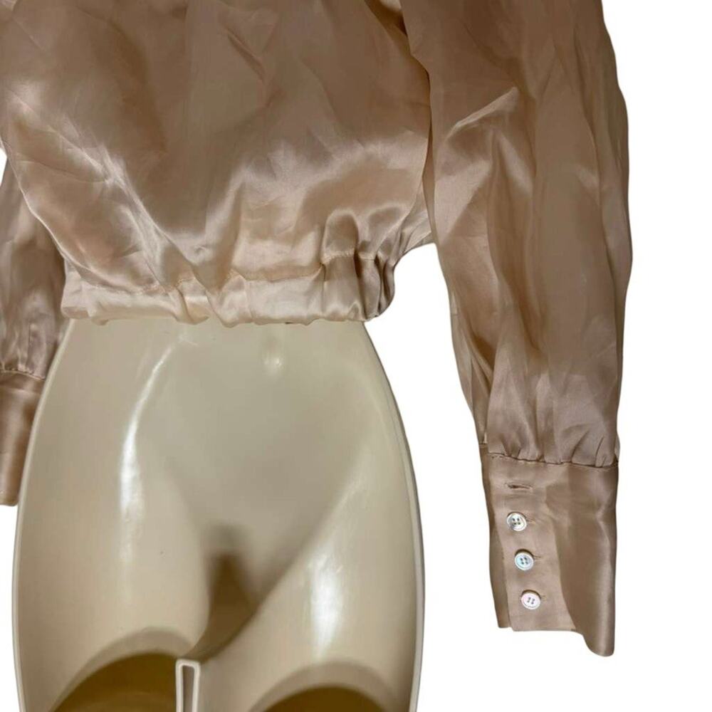 J Crew Collection Womens Pale Pink Off The Shoulder Crop Top Silk Lined sz 4 - Picture 8 of 16